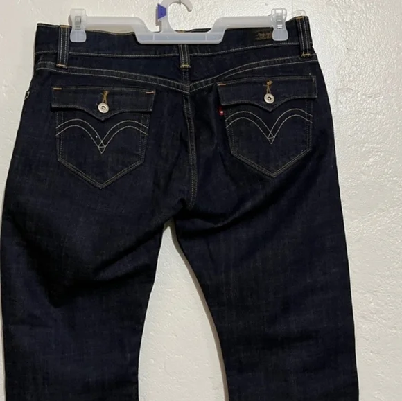 Levi's Classic Indigo Denim 542 Tilted Flare size 14 - Picture 3 of 15